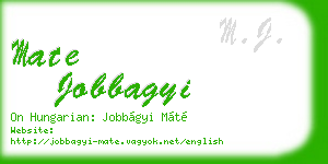 mate jobbagyi business card